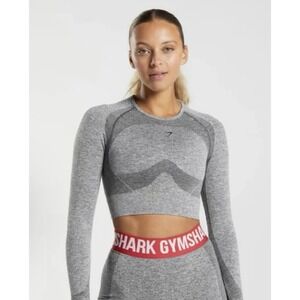 Gymshark Women Flex Sports Long Sleeve Activewear Workout Crop Top‎ Size XS